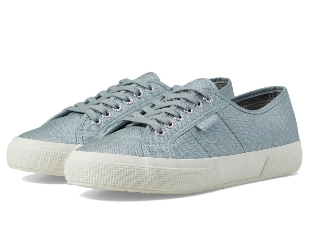 Superga 2750 Women Low Top Shoes Pearl Matte Greenish Grey Canvas Size 8.5